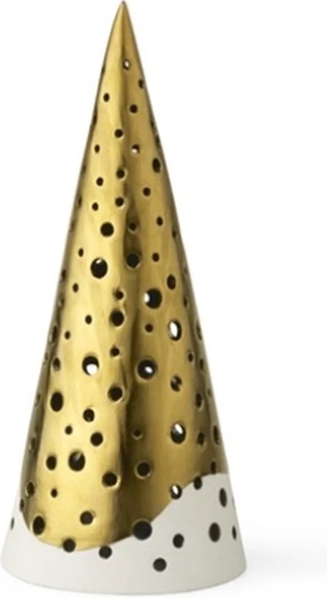 Nobili theelichthouder H25.5cm wit van Kähler in Goud – productfoto