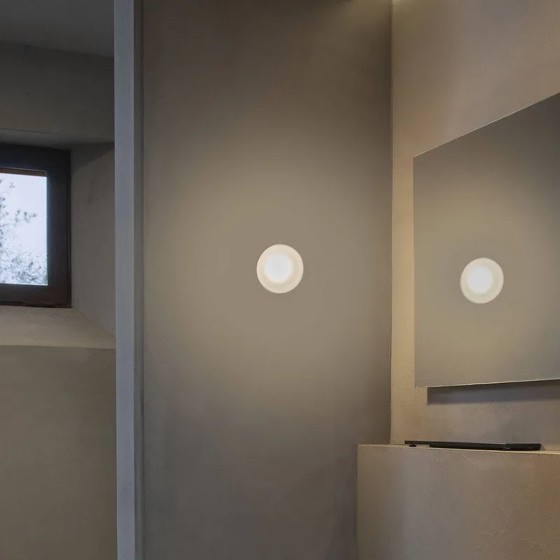 Agua LED wandlamp, IP44, glas frosted by Karman in Black, Helder – product photo
