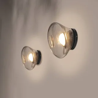 Agua LED wandlamp, IP44, glas helder de Karman en Noir, Helder – photo du produit 4 sur 5