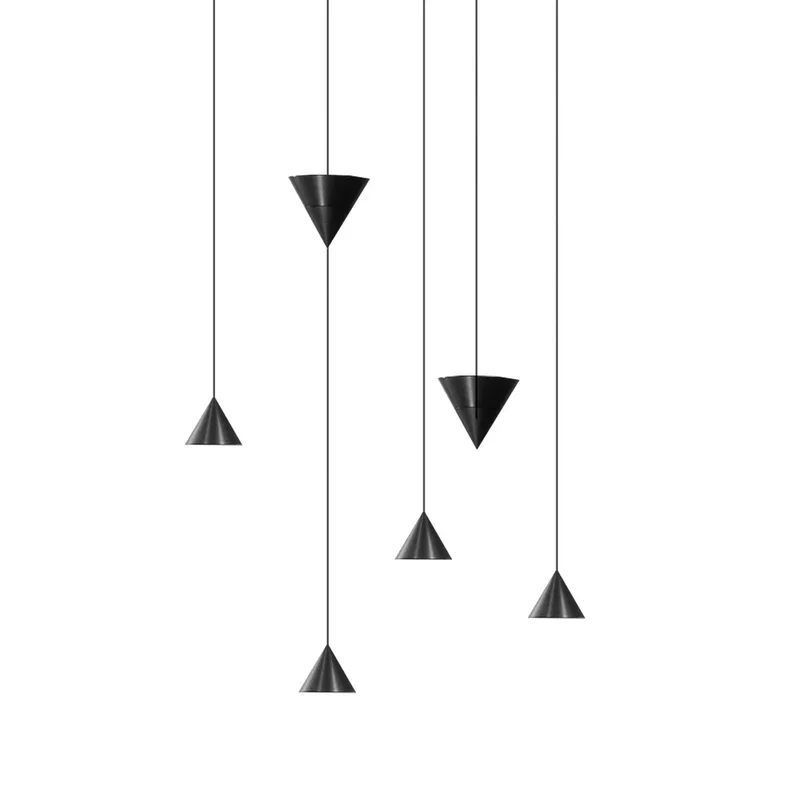 Filomena LED hanglamp 6-lamps 2.700K van Karman in Mat zwart – productfoto