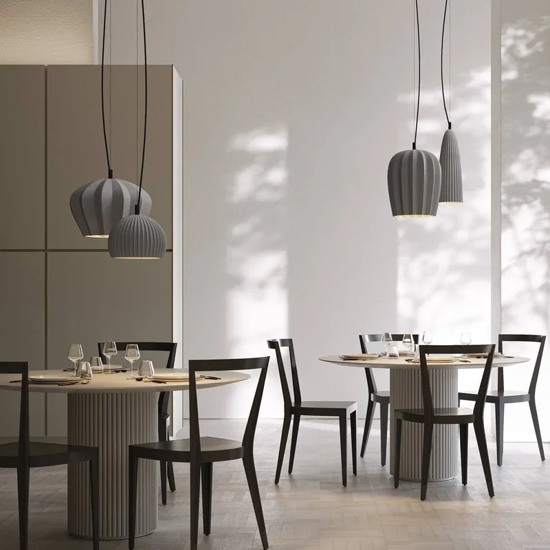 hanglamp Sahara, Ø 14 cm, keramiek, E27 van Karman in Grijs – productfoto