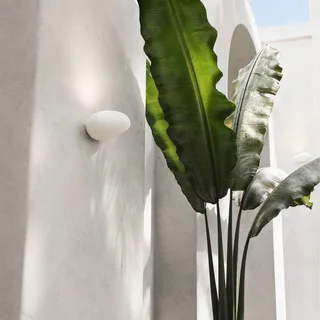 LED buiten wandlamp Flò 16 x 12 cm kunsthars IP55 van Karman in Wit – productfoto 2 van 5