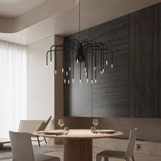 LED hanglamp BOOM, zwart, metaal, Ø 90 cm 22-lichts. by Karman in Zwart mat – product photo 2 of 5