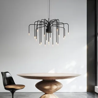 LED hanglamp BOOM, zwart, metaal, Ø 90 cm 22-lichts. by Karman in Zwart mat – product photo 3 of 5