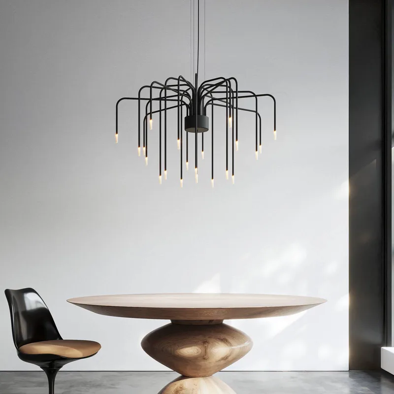 LED hanglamp BOOM, zwart, metaal, Ø 90 cm 22-lichts. by Karman in Zwart mat – product photo 3 of 5