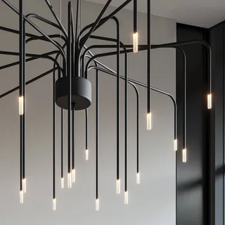LED hanglamp BOOM, zwart, metaal, Ø 90 cm 22-lichts. by Karman in Zwart mat – product photo 4 of 5