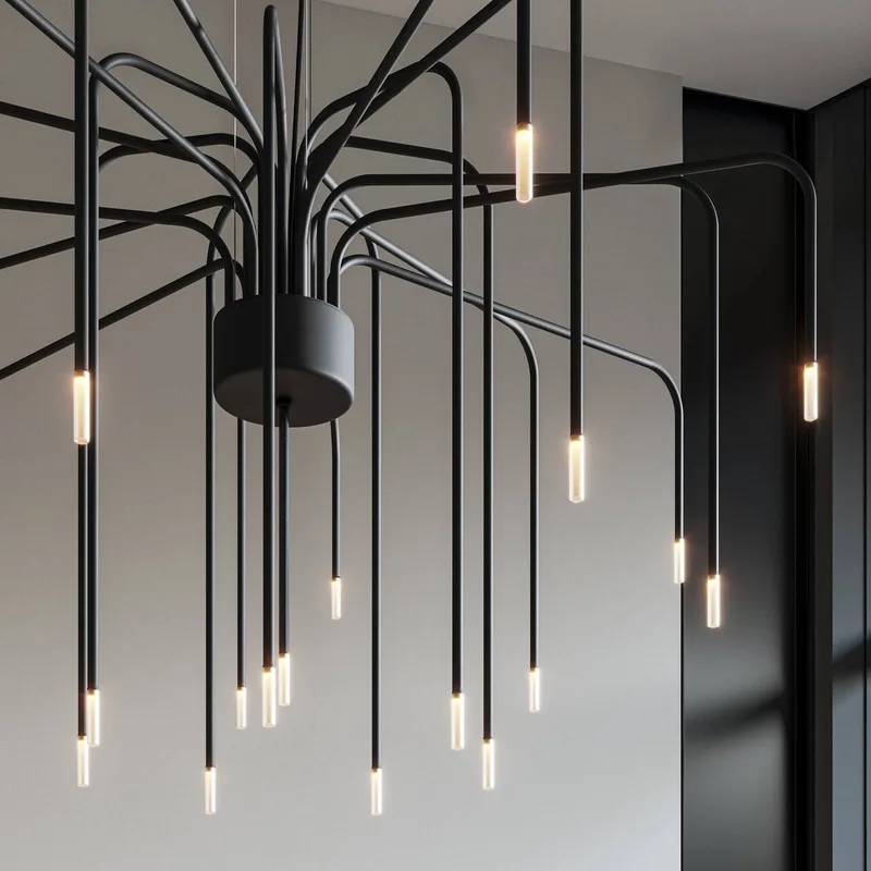 LED hanglamp BOOM, zwart, metaal, Ø 90 cm 22-lichts. by Karman in Zwart mat – product photo 4 of 5