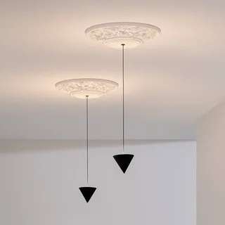 Moonbloom LED hanglamp 1-lamp Ø40cm 2.700K von Karman in Matzwart, Weiß – Produktfoto 2 von 3