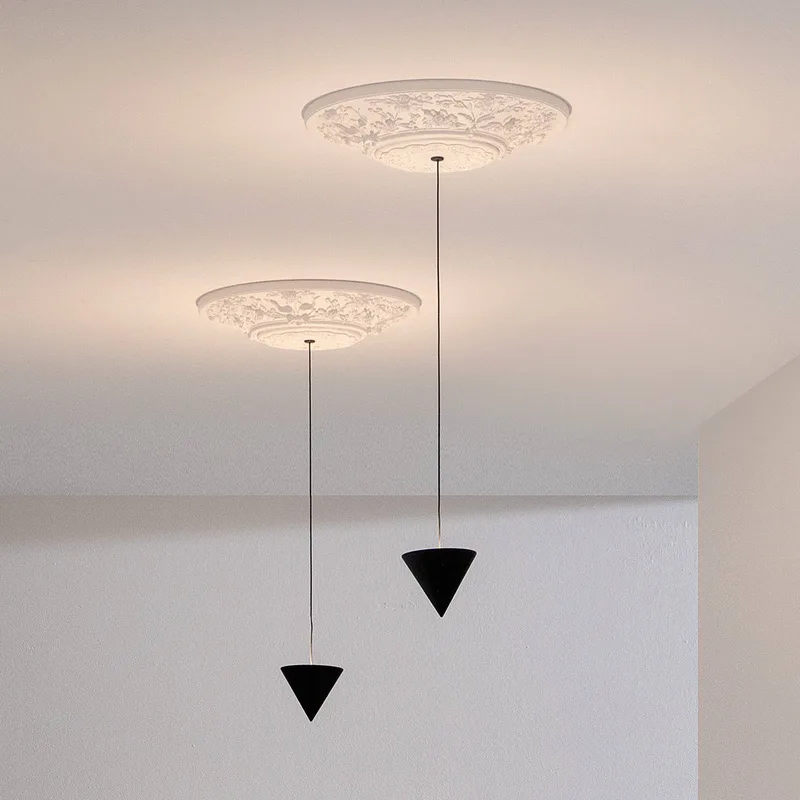 Moonbloom LED hanglamp 1-lamp Ø40cm 2.700K von Karman in Matzwart, Weiß – Produktfoto 2 von 3
