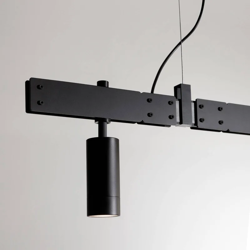 Stant LED hanglamp balken zwart de Karman en Mat zwart, Wit frosted – photo du produit 2 sur 2