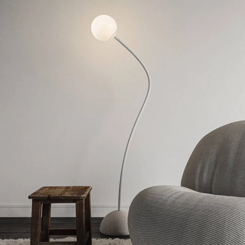 vloerlamp Moony, Ø 15 cm, hoogte 145 cm, PMMA van Karman in Wit – productfoto