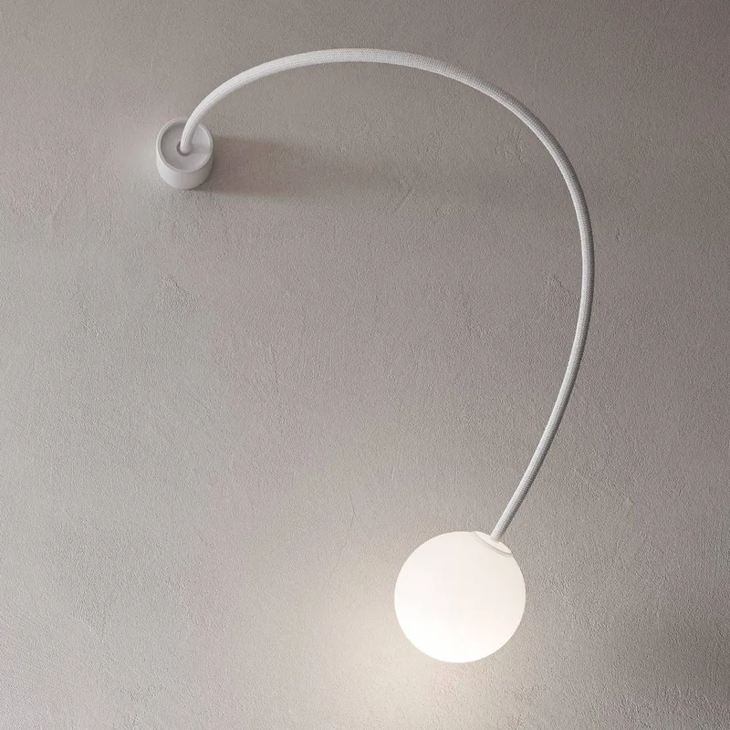 wandlamp Moony, Ø 15 cm, uitsprong 100 cm glas van Karman in Wit – productfoto
