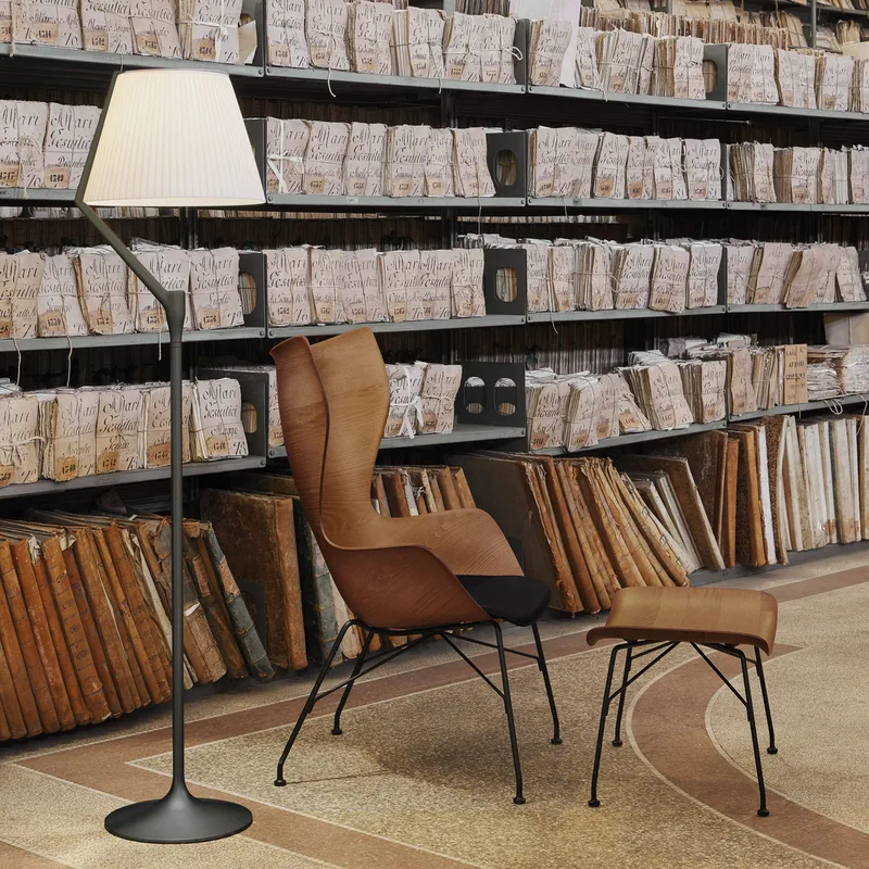 Angelo Stone vloerlamp Titanium - Kartell - Woonkamer - Designer - Aluminium - Met lampenkap by Kartell – product photo