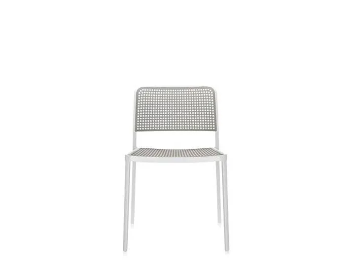 Audrey Sessel, Plastik, Aluminium bemalt weiß/hell grau, 51 x 80 x 52 cm de Kartell – photo du produit