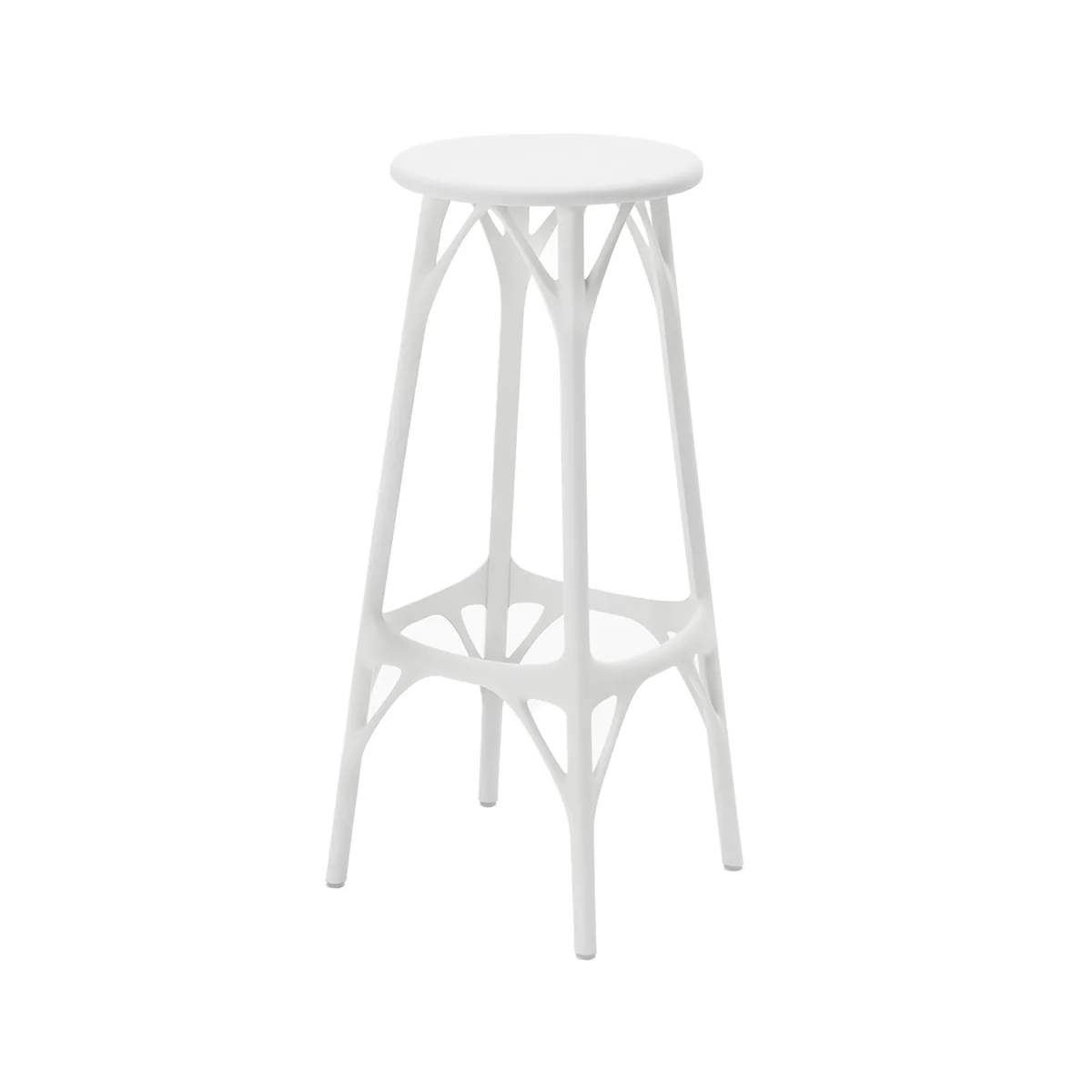 Barhocker A. I - Weiß - Recyceltes thermoplast. Technopolymer - Designer Philippe Starck by Kartell – product photo
