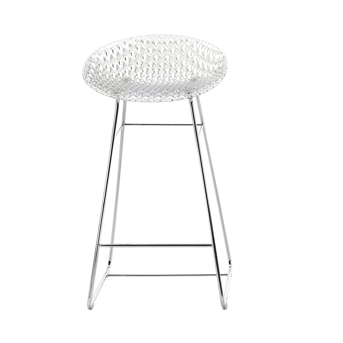 Barhocker Smatrik - Transparent - verchromter Stahl - Designer Tokujin Yoshioka de Kartell – photo du produit