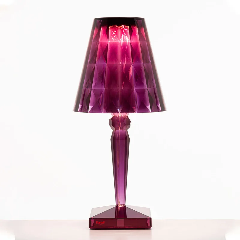 Big Battery Portable Taffellamp IP54 Plum - Kartell - Woonkamer - Designer - Kunststof - Met lampenkap van Kartell – productfoto