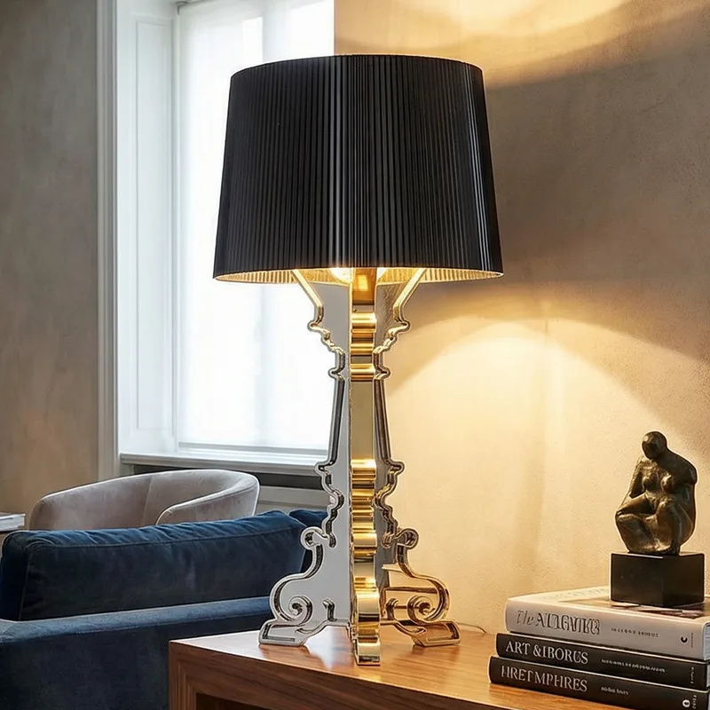 Bourgie Tafellamp Multicolored Titanium - Kartell - Woonkamer - Designer - Kunststof - Met lampenkap de Kartell – photo du produit