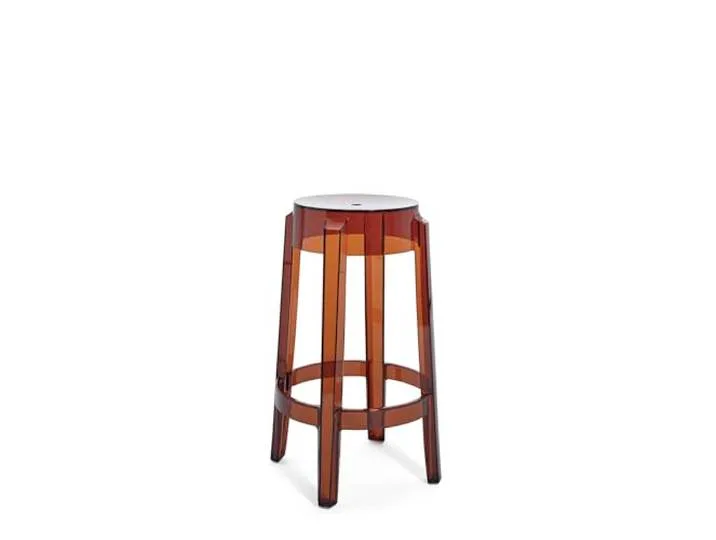 Charles Ghost, Hocker, 2-er Satz, H 65 cm, Bernstein by Kartell – product photo