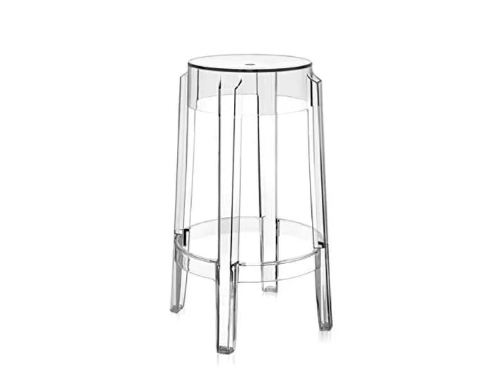 Charles Ghost, Hocker Medium, H. 65 cm, Glasklar, 2er-Satz by Kartell – product photo