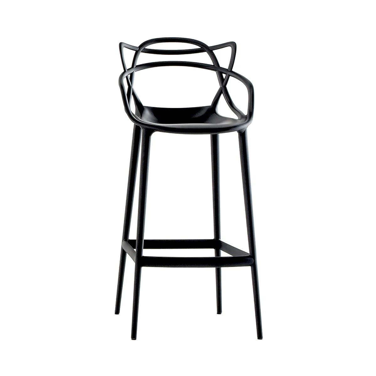 Hochstuhl Masters - Schwarz - Recyceltes thermoplast. Technopolymer - Designer Philippe STARCK with Eugeni QUITLLET van Kartell – productfoto