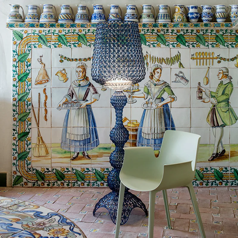 Kabuki VloerLamp Licht Blauw - Kartell - Woonkamer - Designer - Kunststof - Met lampenkap by Kartell – product photo
