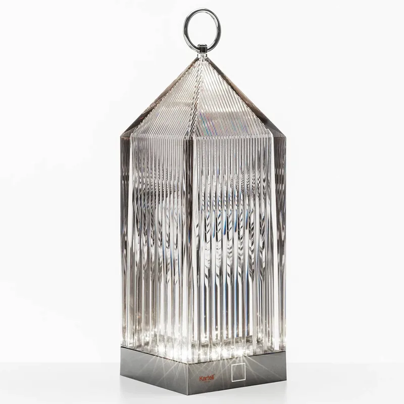 Lantern LED-Tischleuchte, IP54 von Kartell in Rauchgrau – Produktfoto