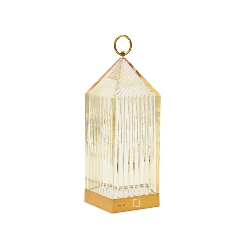 Lantern Portable tafellamp V2 Amber - Kartell - Balkon - Designer - Kunststof - Lantaarn von Kartell – Produktfoto
