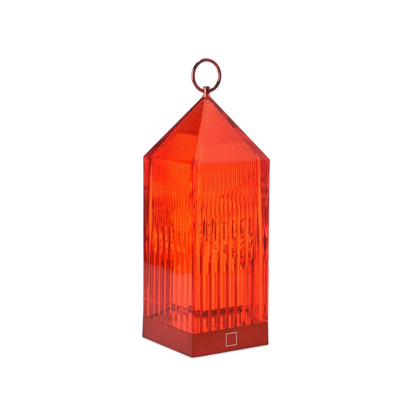 Lantern Portable tafellamp V2 Red - Kartell - Balkon - Designer - Kunststof - Lantaarn von Kartell – Produktfoto