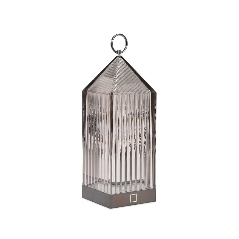 Lantern Portable tafellamp V2 Smoke - Kartell - Balkon - Designer - Kunststof - Lantaarn von Kartell – Produktfoto