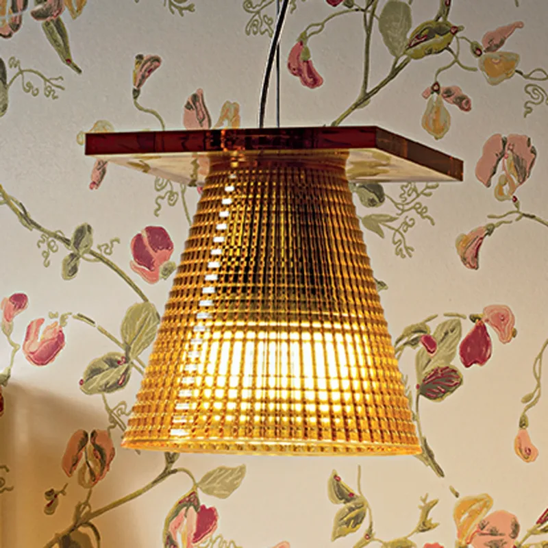Light Air hanglamp Sculped Bernstein - Kartell Light-Air - Woonkamer - Designer - Kunststof - 1 lamp von Kartell – Produktfoto