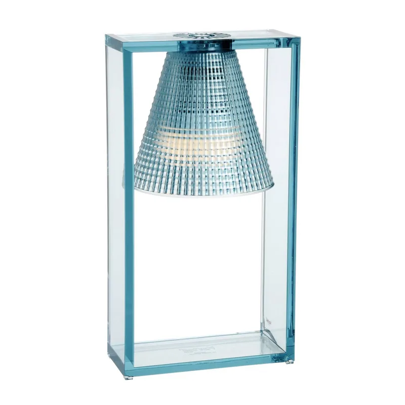 Light Air tafellamp Sculped lichtblauw - Kartell Light-Air - Woonkamer - Designer - Kunststof - Met lampenkap von Kartell – Produktfoto