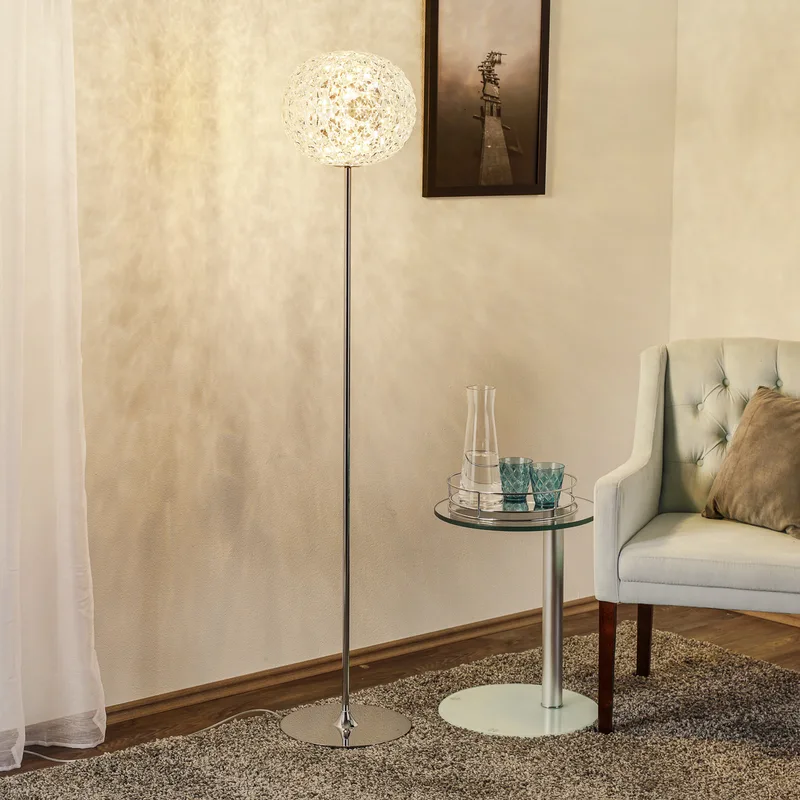 Planet Staande Lamp Groot Kristal - Kartell - Woonkamer - Designer - Kunststof - Met lampenkap von Kartell – Produktfoto