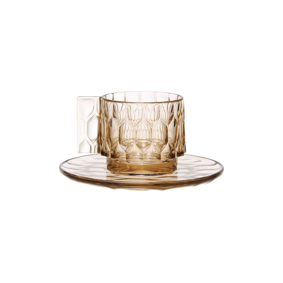 Set aus Tasse und Untertasse Jellies Family - Grün - Thermoplastisches Polykarbonat - Designer Patricia Urquiola von Kartell – Produktfoto