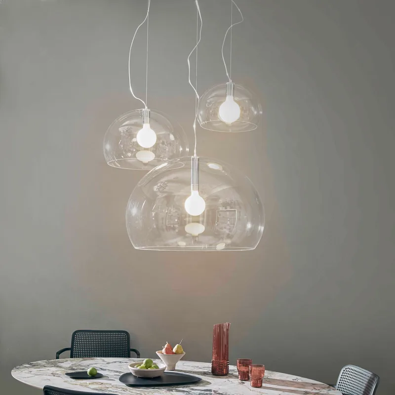 Small FL/Y hanglamp met kristal - Kartell - Woonkamer - Designer - Kunststof - 1 lamp von Kartell – Produktfoto