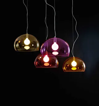 Small FL/Y hanglamp oranje van Kartell – productfoto 3 van 3