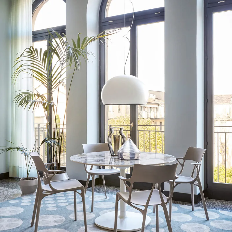 Small FL/Y LED hanglamp, matwit - Kartell - Woonkamer - Designer - Kunststof - 1 lamp by Kartell – product photo