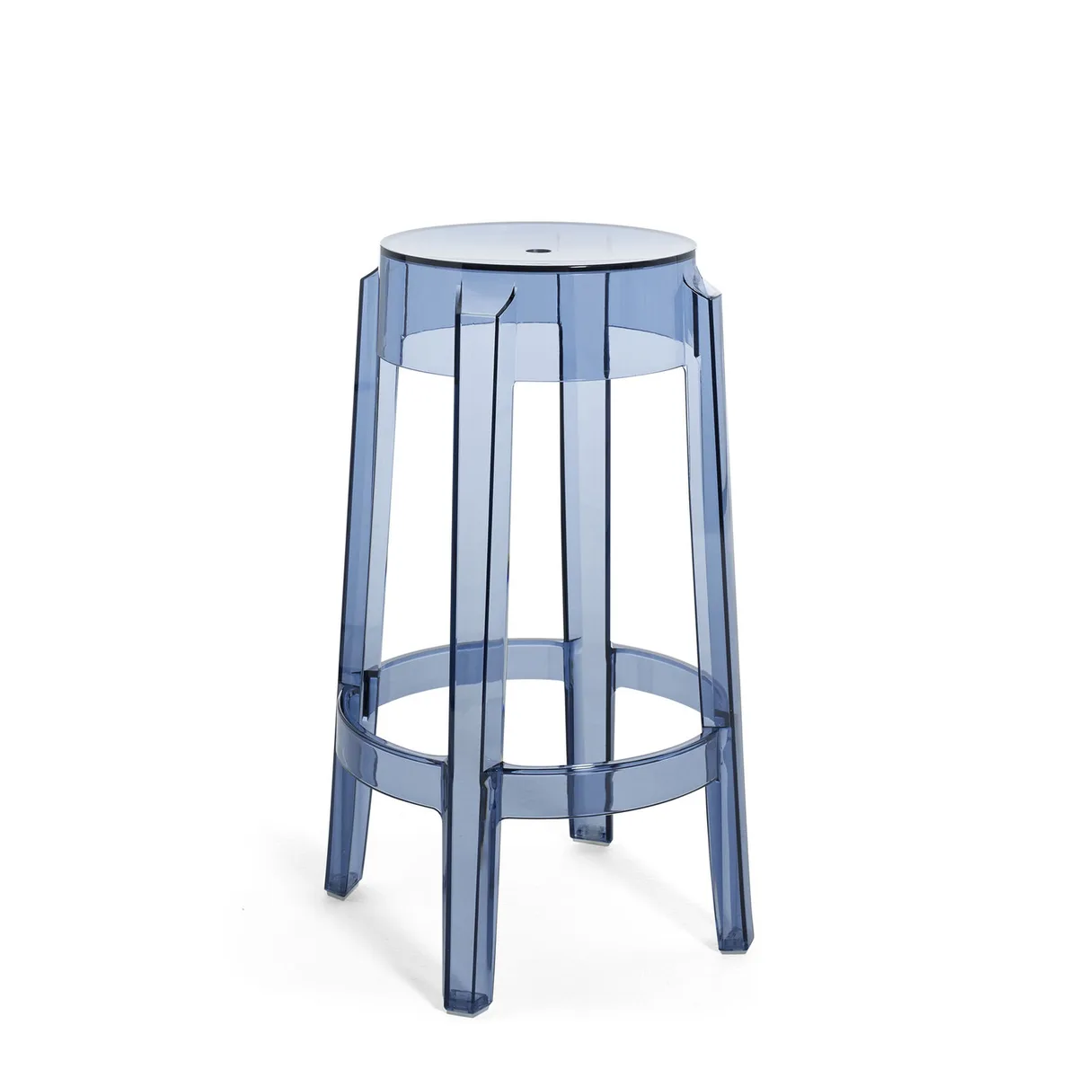 Stapelbarer Barhocker Ghost - Blau - Polykarbonat - Designer Philippe Starck de Kartell – photo du produit