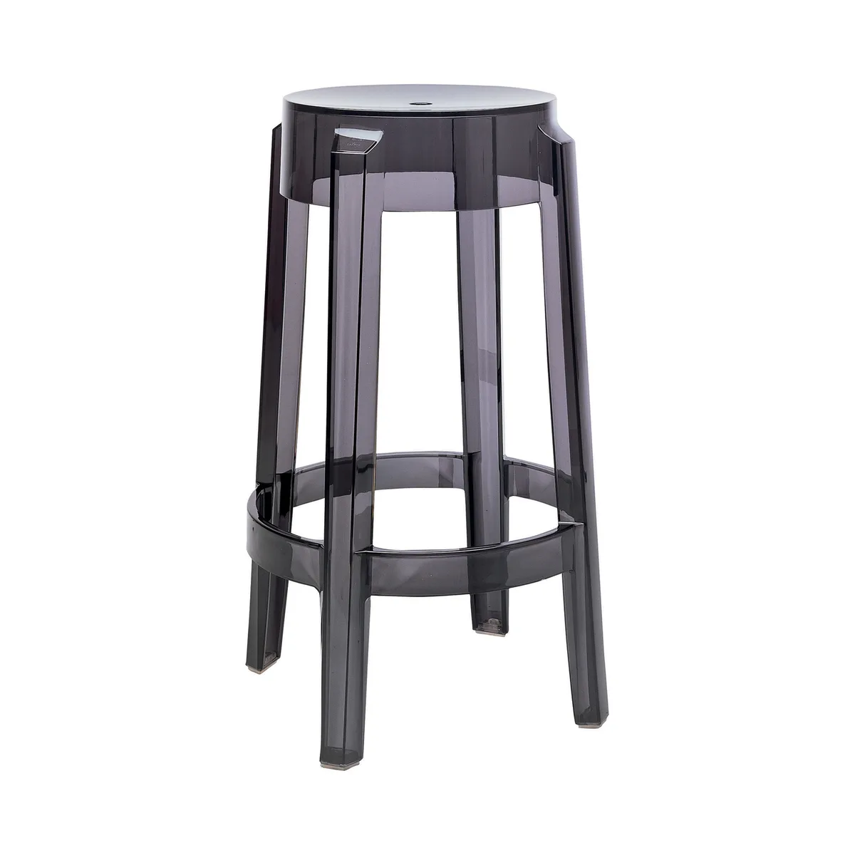 Stapelbarer Barhocker Ghost - Grau - Polykarbonat - Designer Philippe Starck von Kartell – Produktfoto