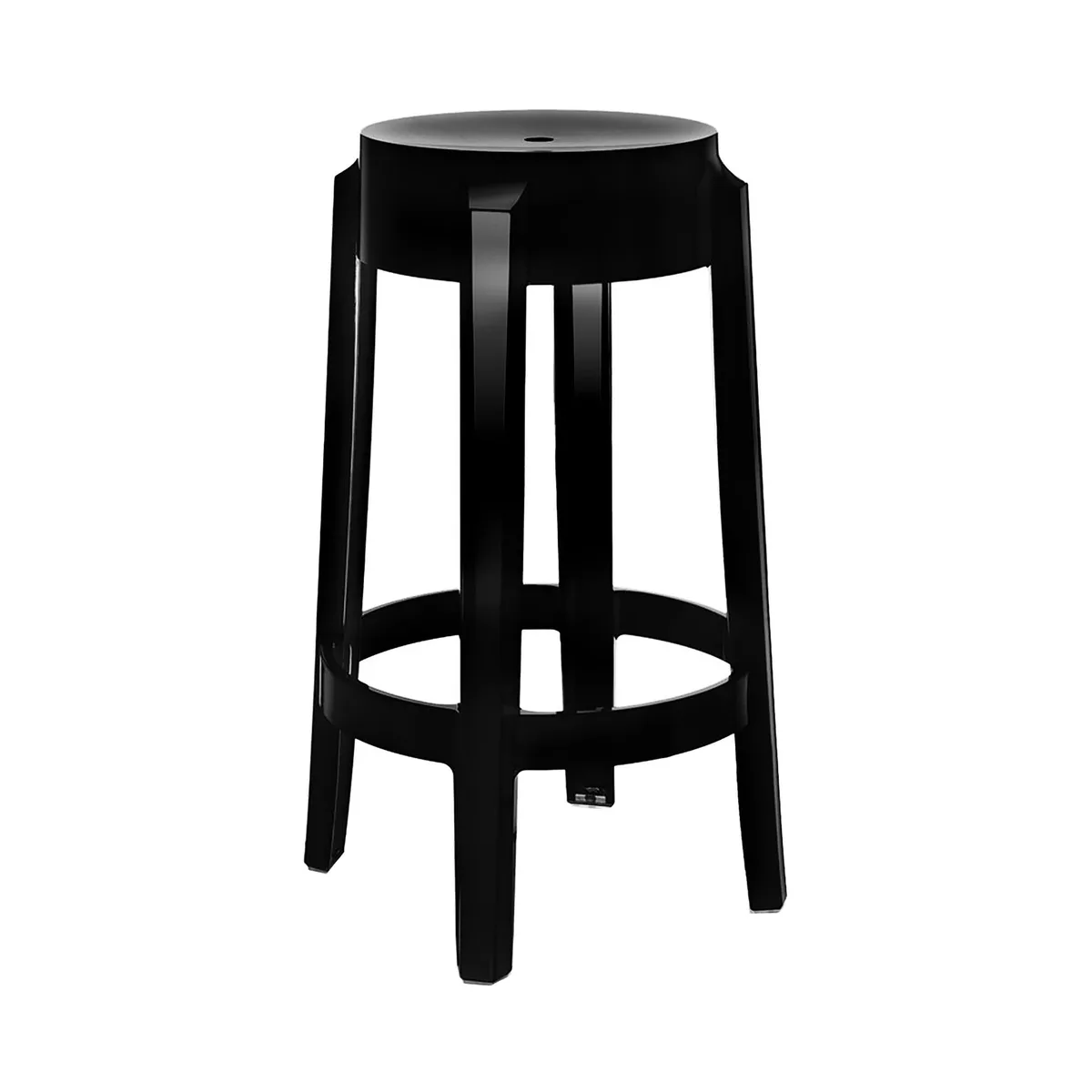 Stapelbarer Barhocker Ghost - Schwarz - Polykarbonat - Designer Philippe Starck de Kartell – photo du produit