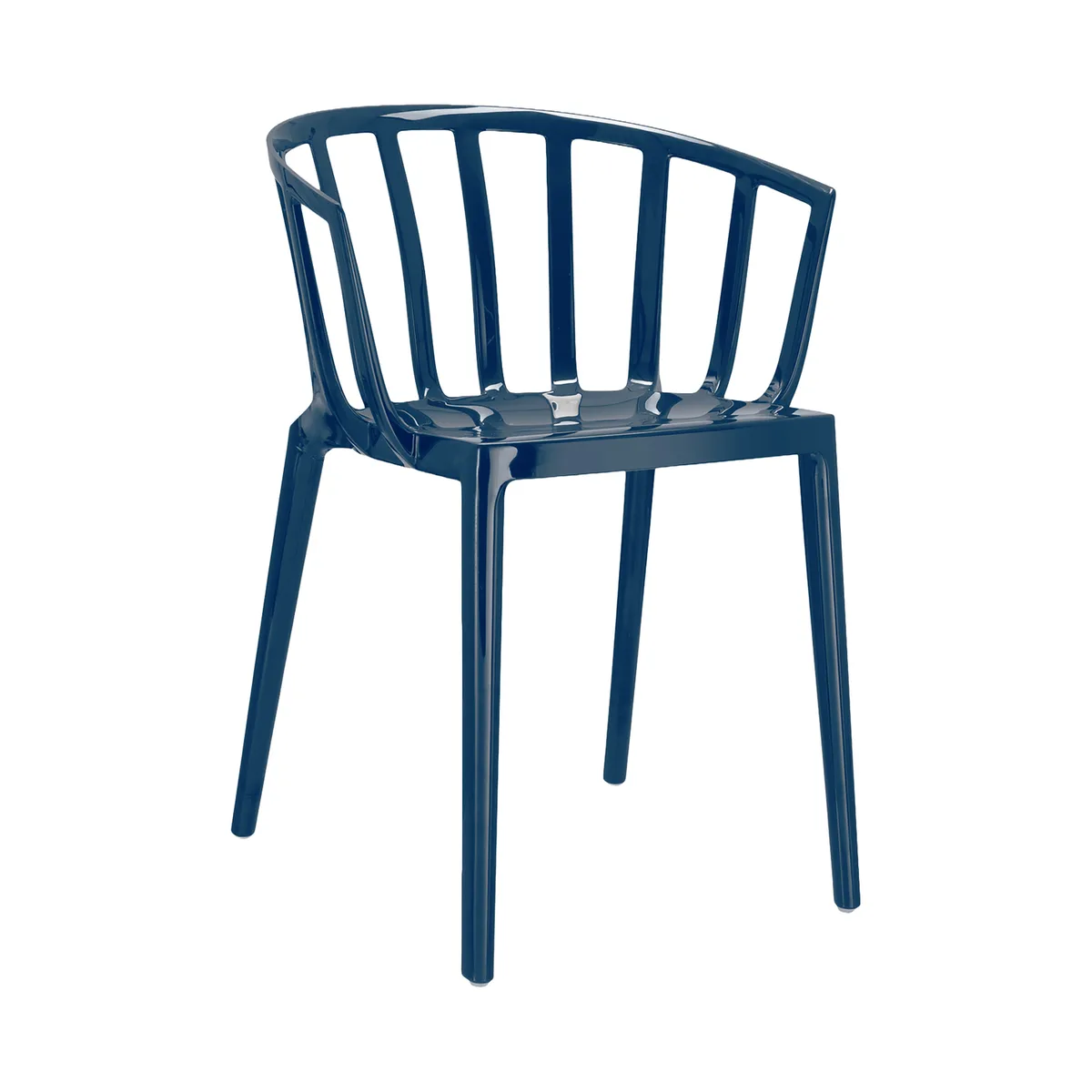 Stapelbarer Sessel Venice - Blau - Recyceltes thermoplast. Technopolymer - Designer Philippe Starck von Kartell – Produktfoto