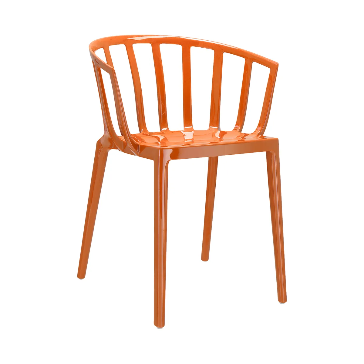 Stapelbarer Sessel Venice - Orange - Recyceltes thermoplast. Technopolymer - Designer Philippe Starck by Kartell – product photo