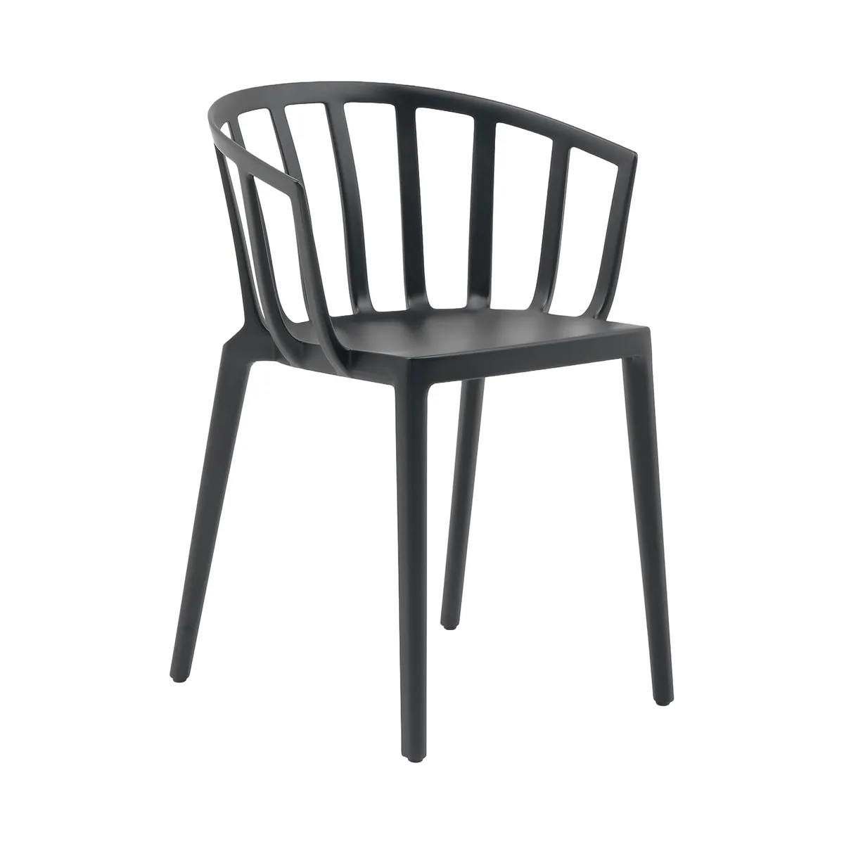 Stapelbarer Sessel Venice - Schwarz - Recyceltes thermoplast. Technopolymer - Designer Philippe Starck by Kartell – product photo