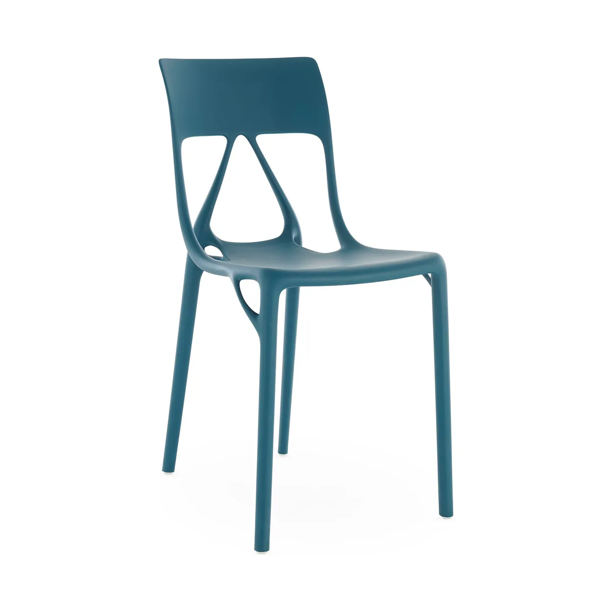 Stapelbarer Stuhl A. I. - Blau - Recyceltes PMMA - Designer Philippe Starck von Kartell – Produktfoto