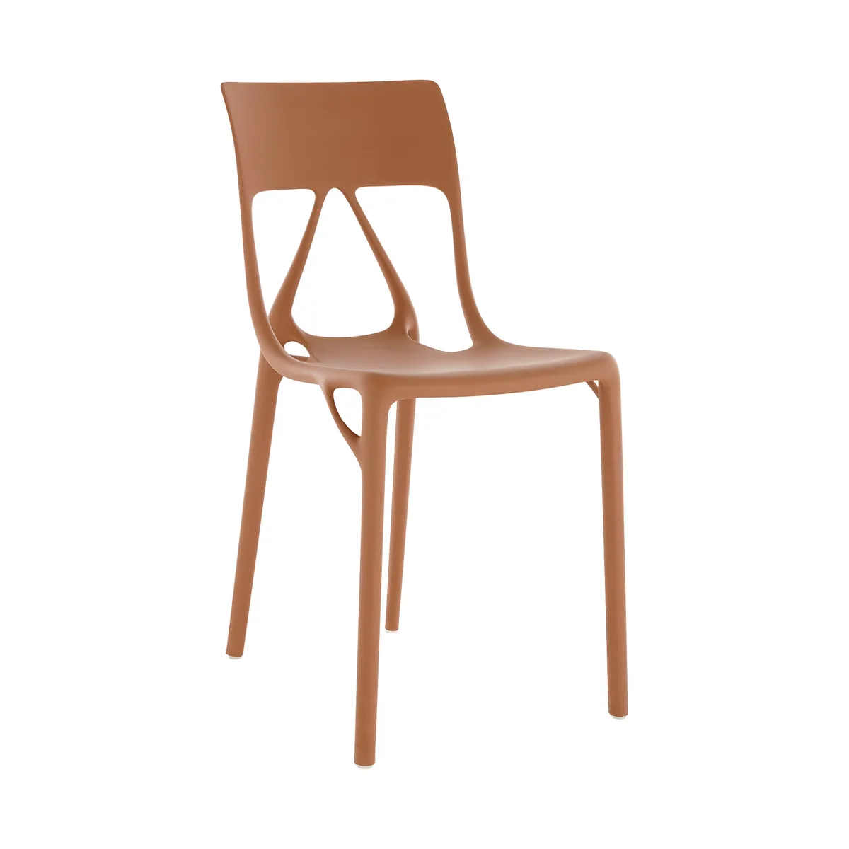 Stapelbarer Stuhl A. I. - Braun - Recyceltes PMMA - Designer Philippe Starck van Kartell – productfoto