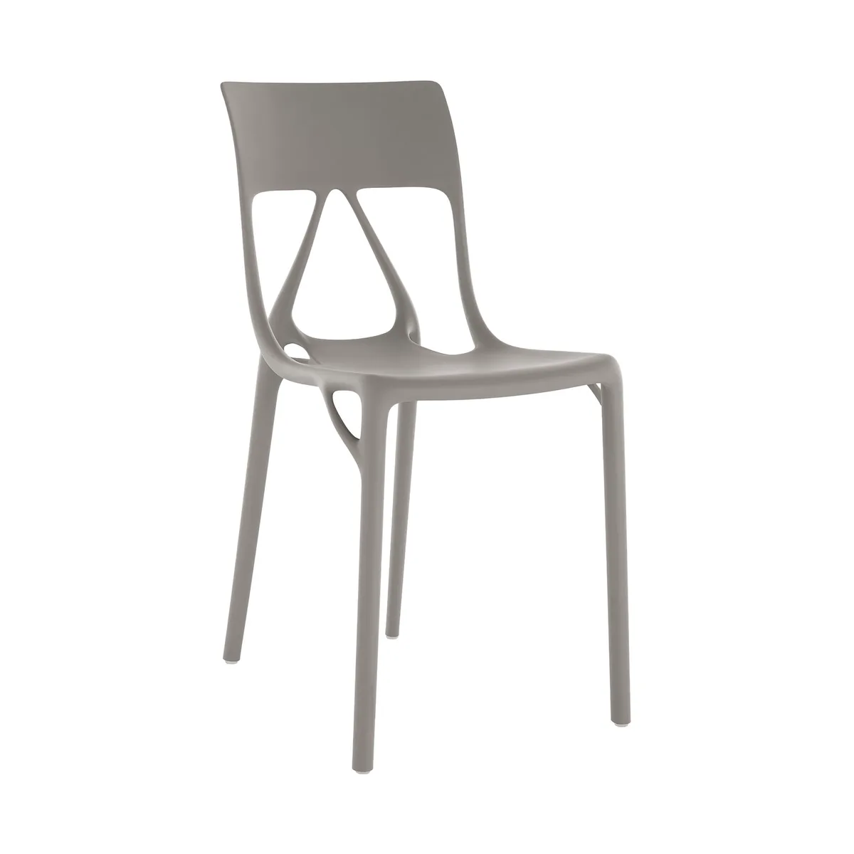 Stapelbarer Stuhl A. I. - Grau - Recyceltes PMMA - Designer Philippe Starck van Kartell – productfoto