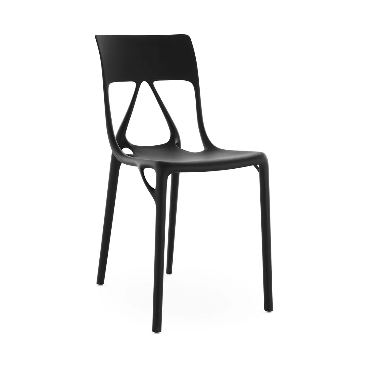 Stapelbarer Stuhl A. I. - Schwarz - Recyceltes PMMA - Designer Philippe Starck van Kartell – productfoto