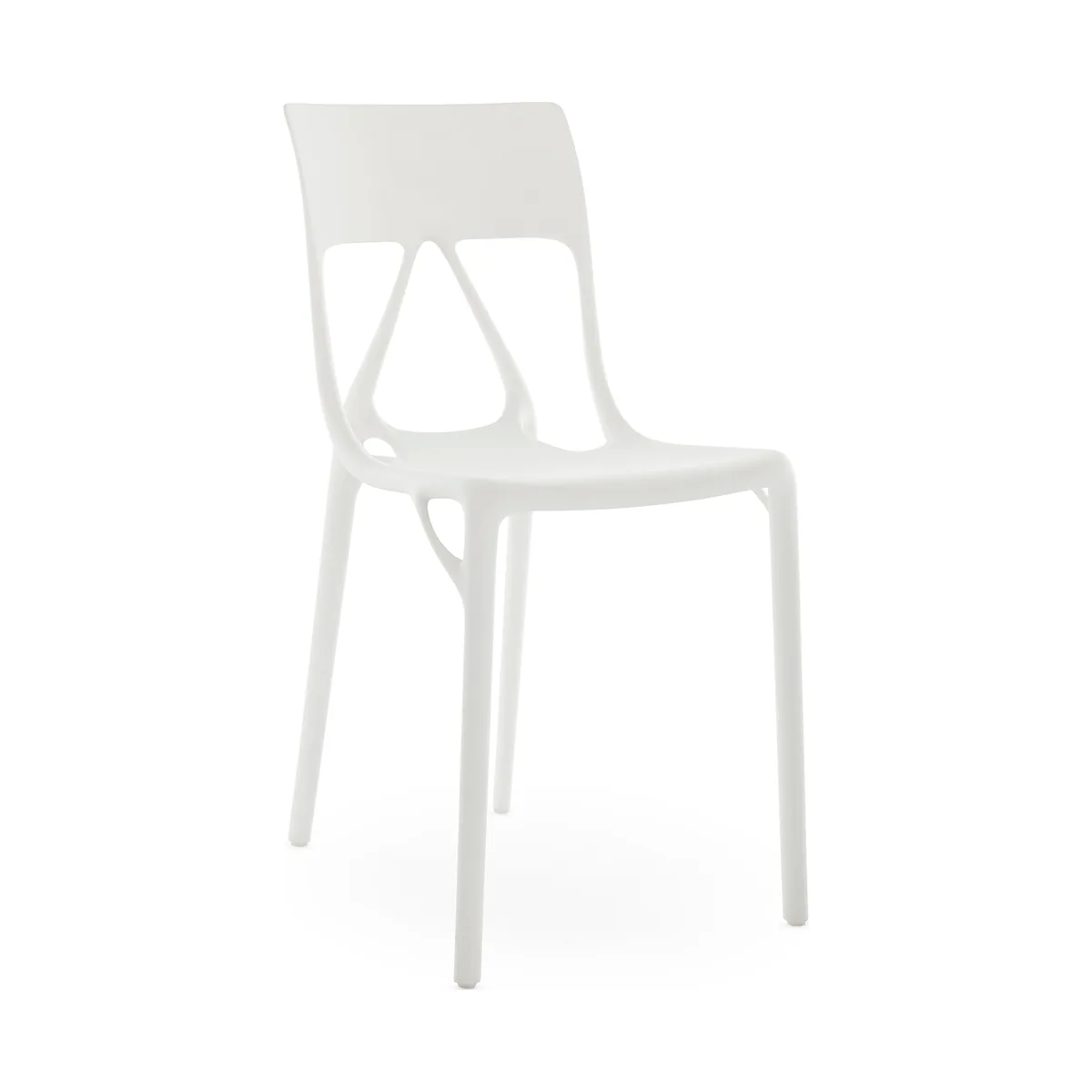 Stapelbarer Stuhl A. I. - Weiß - Recyceltes PMMA - Designer Philippe Starck van Kartell – productfoto