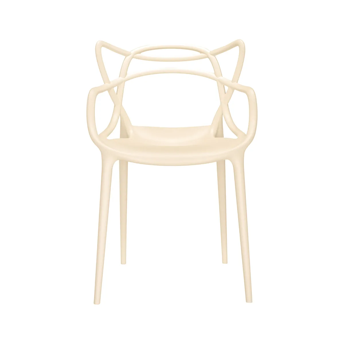 Stapelbarer Stuhl Masters - Beige - Recyceltes thermoplast. Technopolymer - Designer Philippe STARCK with Eugeni QUITLLET van Kartell – productfoto