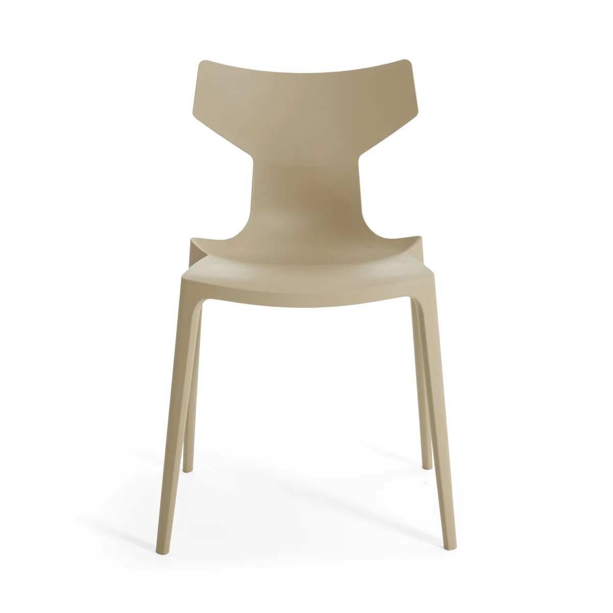 Stapelbarer Stuhl Re-Chair - Beige - Recyceltes thermoplast. Technopolymer - Designer Antonio Citterio van Kartell – productfoto